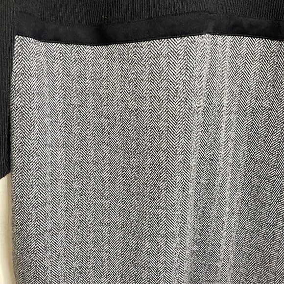 Karl Lagerfeld mock neck knit midi sweater dress herringbone print skirt size 14 - Picture 9 of 10